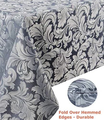Tektrum 70 x 70 inch Square Damask Jacquard Tablecloth - Waterproof & Stain Resistant thumbnail 3