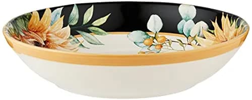 Certified International Sunflower Fields 144 oz. (4250 ml) Serving/Pasta Bowl | Elegant Floral Ceramic Dishware thumbnail 1
