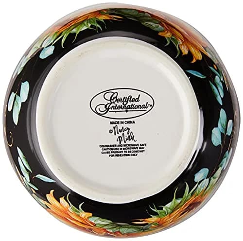 Certified International Sunflower Fields Ceramic Dessert Bowls Set of 4 | 600 ml (22 oz) Bowls for Ice Cream, Fruit, Snacks thumbnail 3