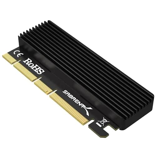 Sabrent M.2 NVMe SSD to PCIe Adapter Card with Heatsink | Supports PCIe x16/x8/x4 Slots, NVMe SSDs 2230-2280 — x1 M.2 PCIe 4.0 Card.