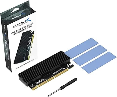 Sabrent M.2 NVMe SSD to PCIe Adapter Card with Heatsink | Supports PCIe x16/x8/x4 Slots, NVMe SSDs 2230-2280 thumbnail 8