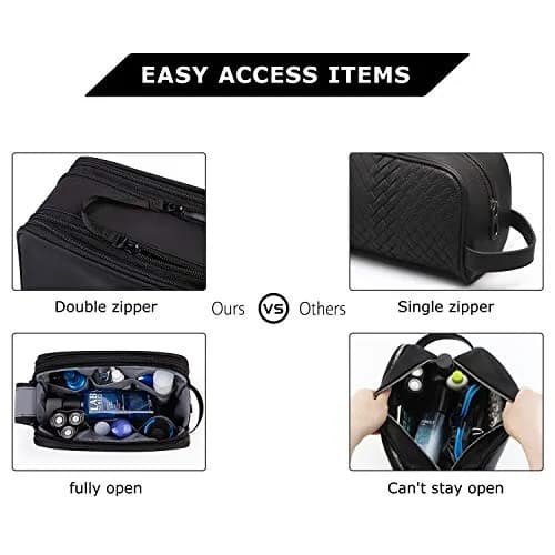 BAGSMART Toiletry Bag for Men, Travel Organizer, Water-Resistant, Black, Medium | Spacious & Multi-Functional thumbnail 4
