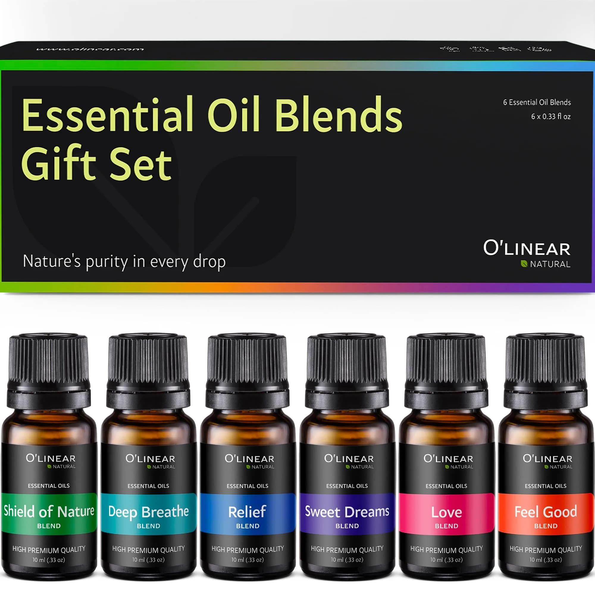 O'Linear Essential Oils 6 Blends Set 100ml (3.4 Fl Oz) | Pure Aromatherapy for Home Fragrance - main product image