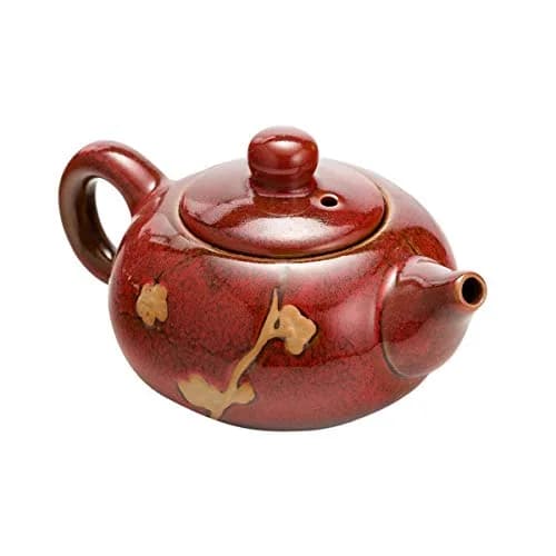 TJ Global Ceramic Tea Set with Teapots & Cups | Handmade Traditional Tea Ceremony Set (Red, 8 FL OZ) thumbnail 5