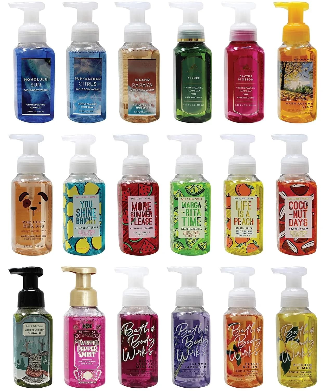 Bath & Body Works Assorted 5 Pack Gentle Foaming Hand Soap | Nourishing Vitamin E & Aloe (80 Fl Oz) - main product image