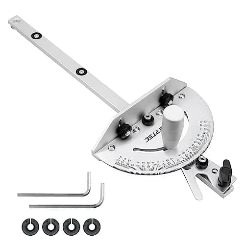 POWERTEC Miter Gauge for Table Saw | 120 Lockable Stops, Silver, 4.8in x 2.5in x 18.9in thumbnail 1
