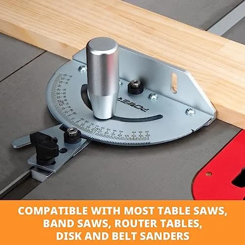 POWERTEC Miter Gauge for Table Saw | 120 Lockable Stops, Silver, 4.8in x 2.5in x 18.9in thumbnail 5