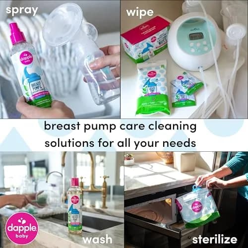 Dapple Baby Breast Pump Wipes, Fragrance-Free & Plant-Based, 25 Count (709ml / 25 Wipes) | Hypoallergenic for Sensitive Skin thumbnail 6