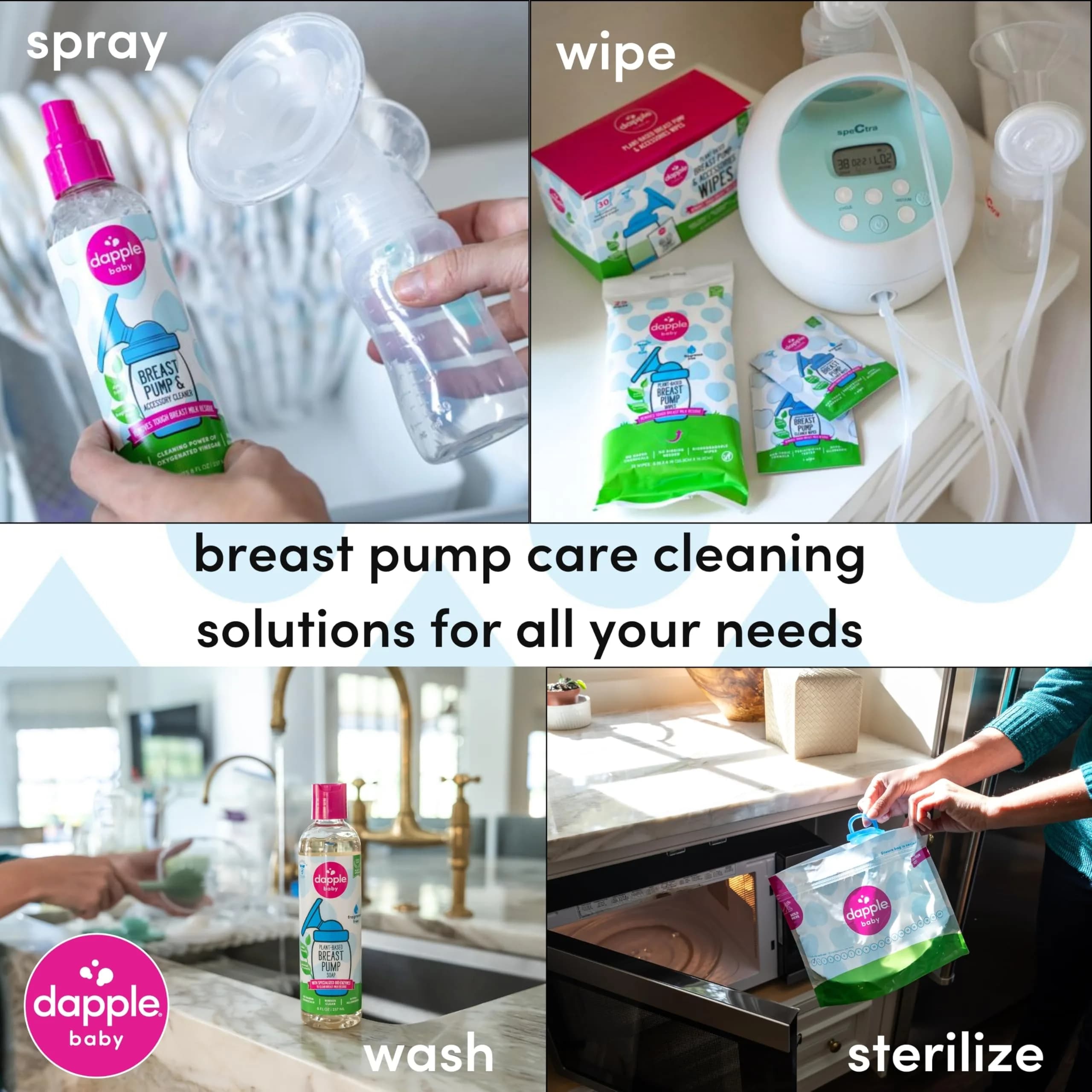 Dapple Baby Breast Pump Wipes, Fragrance-Free & Plant-Based, 25 Count (709ml / 25 Wipes) | Hypoallergenic for Sensitive Skin - view 6