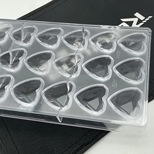 Goldbaking Diamond Heart Chocolate Mold Polycarbonate Candy Tray | 21 Cavities, 16.15ml Each thumbnail 5