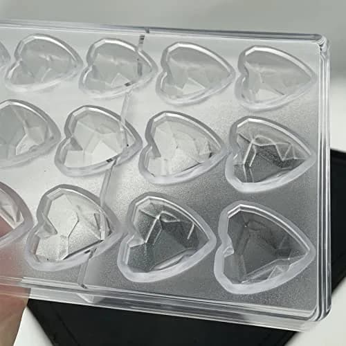 Goldbaking Diamond Heart Chocolate Mold Polycarbonate Candy Tray | 21 Cavities, 16.15ml Each thumbnail 7