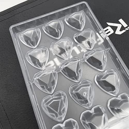 Goldbaking Diamond Heart Chocolate Mold Polycarbonate Candy Tray | 21 Cavities, 16.15ml Each thumbnail 8