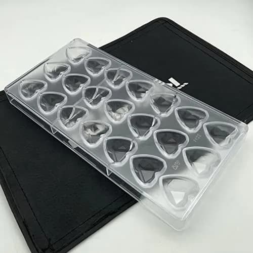 Goldbaking Diamond Heart Chocolate Mold Polycarbonate Candy Tray | 21 Cavities, 16.15ml Each thumbnail 3