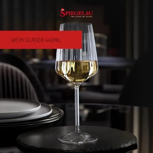 Spiegelau & Nachtmann White Wine Glass Set of 4 | Modern Diamond Shape, 440 ml, Dishwasher Safe thumbnail 2