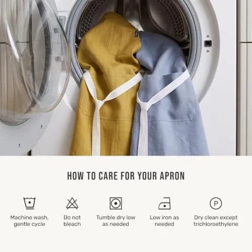 Solino Home 100% Linen Apron Light Grey | Classic Kitchen Apron 32 x 27 in thumbnail 6