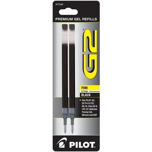 PILOT G2 Gel Ink Refills Fine Point 0.7 mm Black Pack of 6 | Smooth Ink Flow thumbnail 2