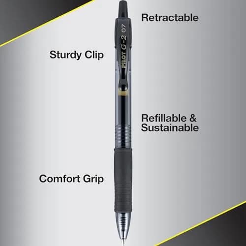 PILOT G2 Premium Gel Pens, Assorted Neon & Black Inks, 0.7mm Fine Point, 36-Pack Tub | Smooth Writing for Students & Office thumbnail 4