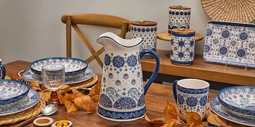 Bico Blue Talavera Ceramic 2.5 Qt Pitcher | Decorative & Dishwasher Safe thumbnail 5