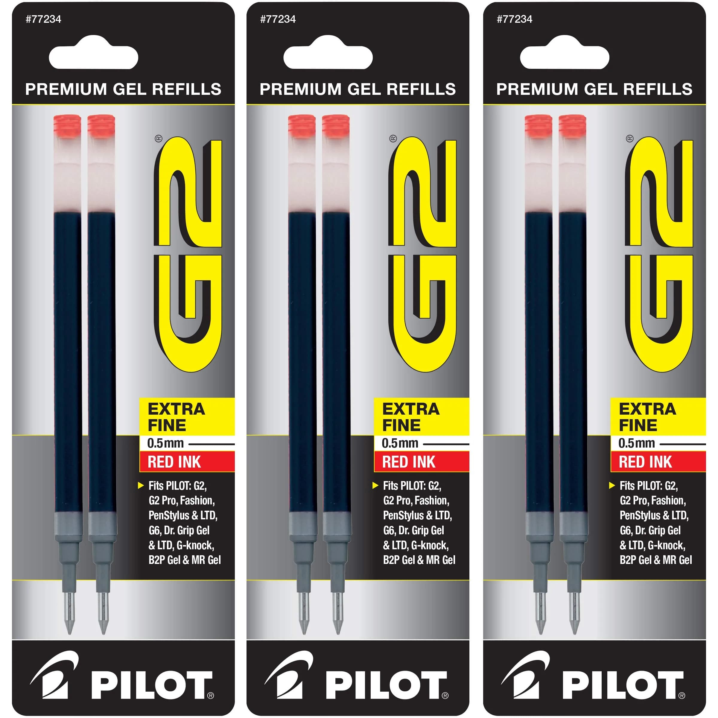 Pilot G2 Gel Ink Refills Fine Point 0.7 mm Blue 2 Count | Longest-Lasting Gel Ink Refills — Pack of 6