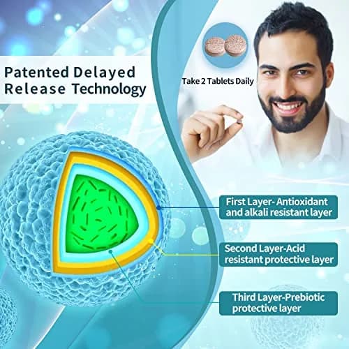 NATURE TARGET Probiotics for Men 90 Veggie Tablets | 60 Billion CFU for Digestive & Immune Support thumbnail 3