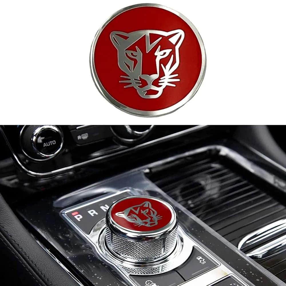 MAXDOOL Red Gear Shift Knob Cover Trim Sticker for Jaguar XF XE XJ F-Pace | Interior Car Decoration — Red