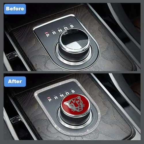 MAXDOOL Red Gear Shift Knob Cover Trim Sticker for Jaguar XF XE XJ F-Pace | Interior Car Decoration thumbnail 4