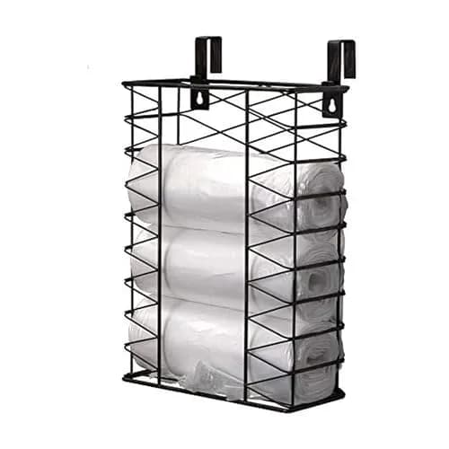 Gourmet Basics by Mikasa Garbage Bag Holder Basket with Removable Hooks, Antique Black | Space-Saving Wall & Door Mount thumbnail 1