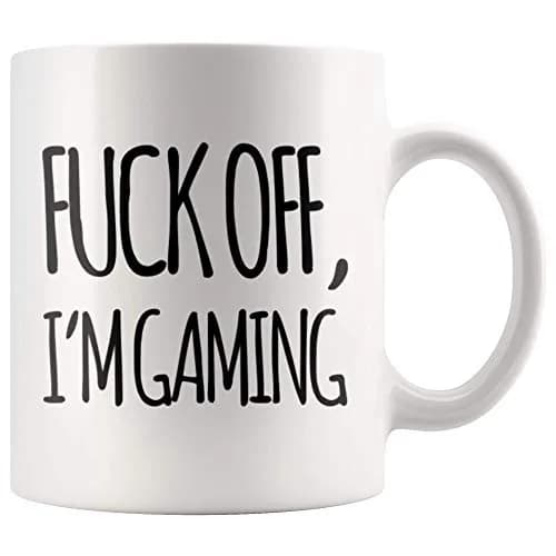 Panvola "Fuck Off Im Gaming" Gamer Gift Mug 325 ml (11 oz) | Funny Ceramic Coffee Cup for Gamers thumbnail 1
