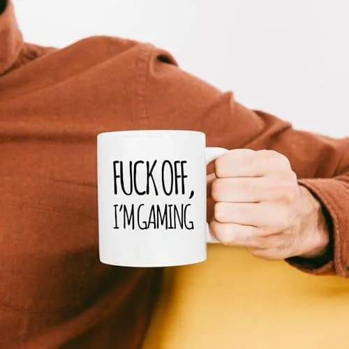 Panvola "Fuck Off Im Gaming" Gamer Gift Mug 325 ml (11 oz) | Funny Ceramic Coffee Cup for Gamers thumbnail 4