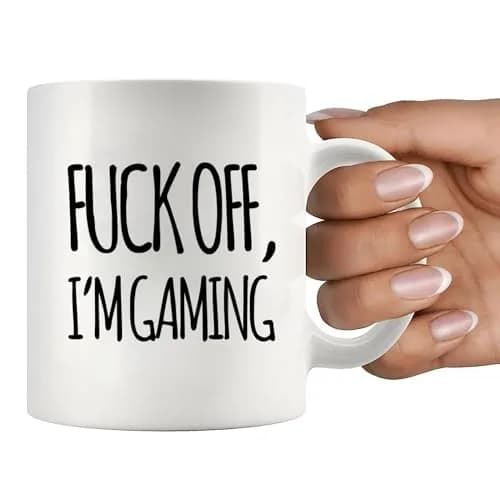 Panvola "Fuck Off Im Gaming" Gamer Gift Mug 325 ml (11 oz) | Funny Ceramic Coffee Cup for Gamers thumbnail 6