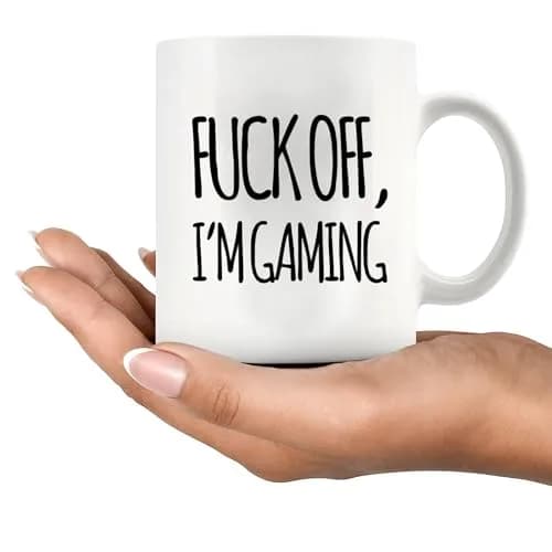 Panvola "Fuck Off Im Gaming" Gamer Gift Mug 325 ml (11 oz) | Funny Ceramic Coffee Cup for Gamers thumbnail 7