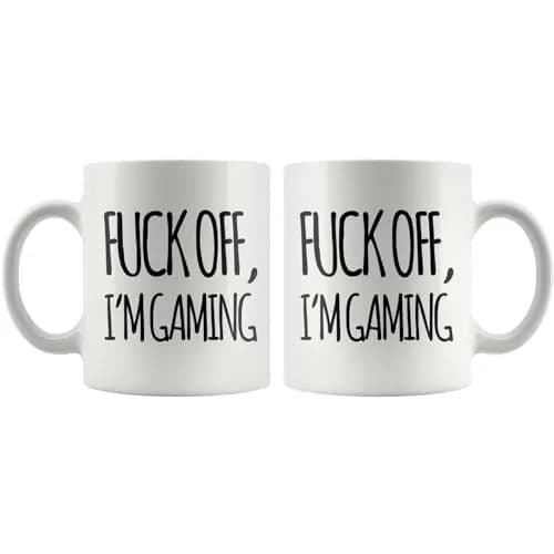 Panvola "Fuck Off Im Gaming" Gamer Gift Mug 325 ml (11 oz) | Funny Ceramic Coffee Cup for Gamers thumbnail 8