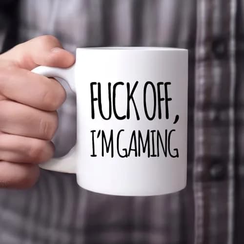 Panvola "Fuck Off Im Gaming" Gamer Gift Mug 325 ml (11 oz) | Funny Ceramic Coffee Cup for Gamers thumbnail 3