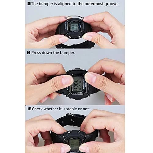 Zshion Stainless Steel Watch Bumper Compatible with Casio DW-5600/GW5000/GW5035 (Black) | Protects Against Scratches & Bumps thumbnail 5