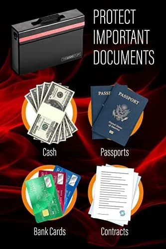 The Good Stuff Fireproof Document Bag Black 27.9cm x 12.7cm x 8.9cm | Protects Documents Up to 2000°F thumbnail 6