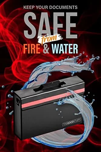 The Good Stuff Fireproof Document Bag Black 27.9cm x 12.7cm x 8.9cm | Protects Documents Up to 2000°F thumbnail 3