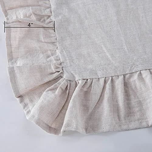 meadow park Stone Washed French Linen European Pillow Shams Set of 2, 51cm x 51cm (20"x20") Square Euro Sham | Breathable & Soft for Indian Climate thumbnail 2