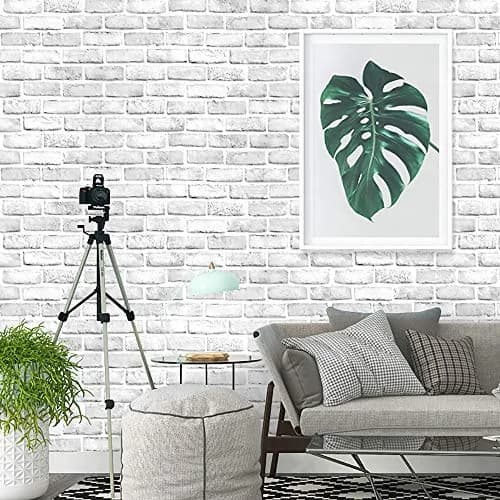 Cohoo Home White Brick Wallpaper Peel and Stick 45cm (17.7") x 500cm (197") | Realistic Faux Brick Wall Covering thumbnail 1