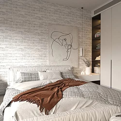 Cohoo Home White Brick Wallpaper Peel and Stick 45cm (17.7") x 500cm (197") | Realistic Faux Brick Wall Covering thumbnail 2