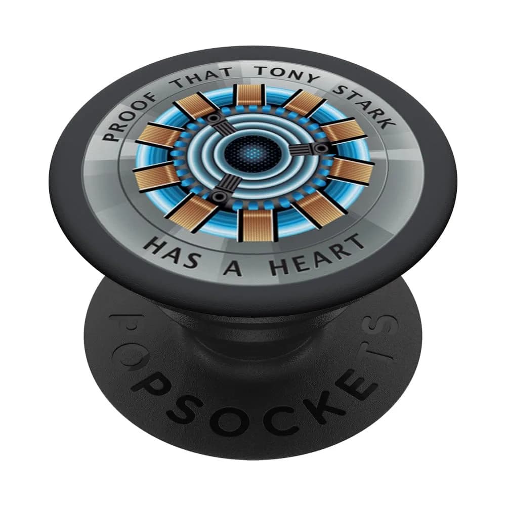 Marvel Avengers Endgame Tony Stark Has a Heart PopSockets Adhesive PopGrip | Official Marvel Merchandise, Swappable Top, Black