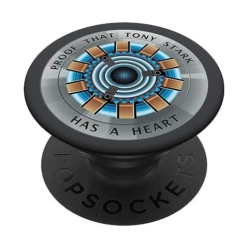 Marvel Avengers Endgame Tony Stark Has a Heart PopSockets Adhesive PopGrip | Official Marvel Merchandise, Swappable Top, Black thumbnail 1