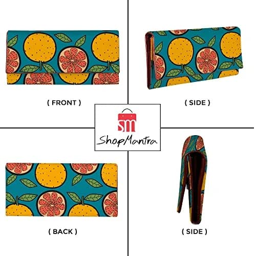 ShopMantra Orange Printed Vegan Leather Wallet | 20cm (7.87in) x 10cm (3.94in) x 1.5cm (0.59in) thumbnail 4
