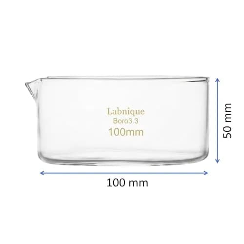 Labnique Borosilicate Glass Crystallizing Dish with Spout, 100mm, 300 ml | Heat & Cold Resistant for Lab & Education thumbnail 2