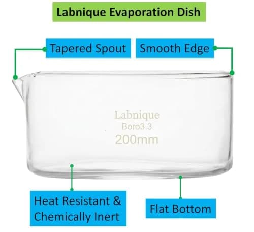Labnique Borosilicate Glass Crystallizing Dish with Spout, 100mm, 300 ml | Heat & Cold Resistant for Lab & Education thumbnail 3