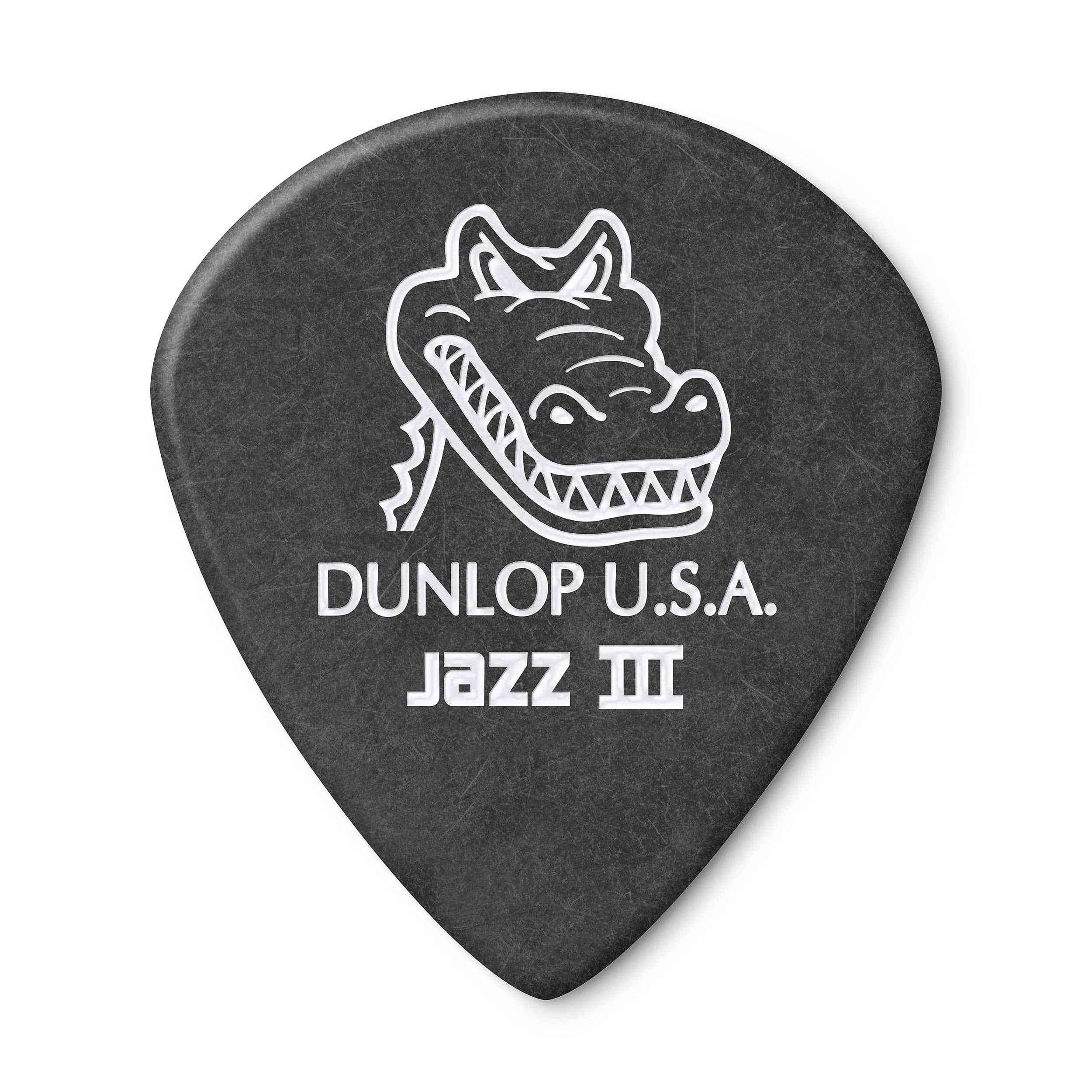 Jim Dunlop Gator Grip Jazz III Pick 1.4MM | Matte, Nonslip, Precise Tone for Guitarists in India — Gray