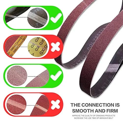 TPmax 1x30 inch Sanding Belt Pack | Aluminum Oxide, 12 Pcs, Assorted Grits for Power Sander thumbnail 3