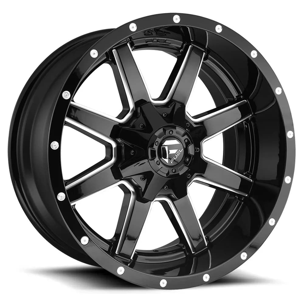 Fuel Off-Road D538 Maverick 20x9 Matte Black Wheel | 5x139.75 Bolt Pattern, 20 Inch Diameter, 9 Inch Width — GLOSS BLACK MILLED / 18X9, 8X6.5, 5.79, 20mm