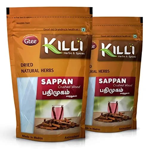 KILLI Sappan Wood | Pathimugam | Patang | Pathimukham Crushed, 100g (Pack of 2) | Traditional Herbal Water thumbnail 1