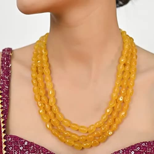 Ratnavali Jewels Quartz Multi Layer Strand Mala Beads Necklace 45cm | Elegant Traditional Jewelry for Women thumbnail 7