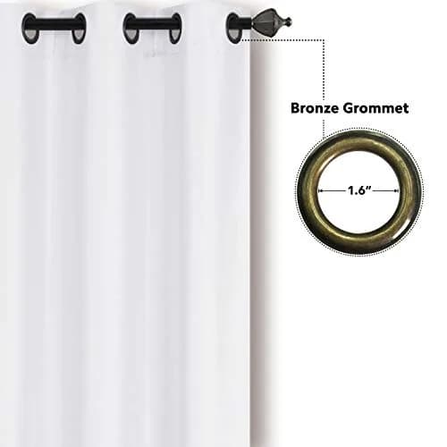 Home Collection 2 Panels 100% Blackout Curtain Set Solid Color with Rod Pocket Grommet Drapes for Bedroom, Living Room, Kitchen, Bathroom (74” Wide x 62” Long, White) thumbnail 3